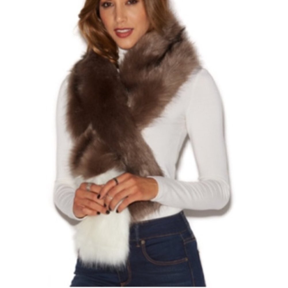 JustFab Faux Fur Dipped Fur Stole